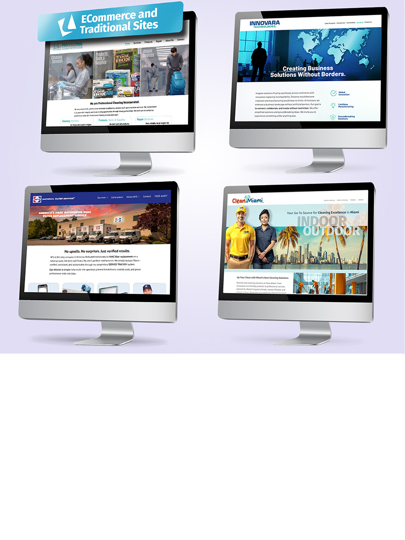 eCommerce and traditional manufacturer websites designed by Legends