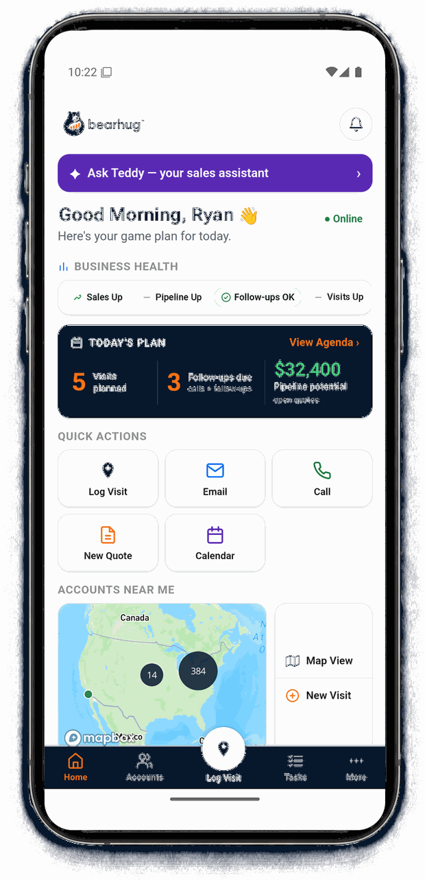 bearhug mobile app for field reps